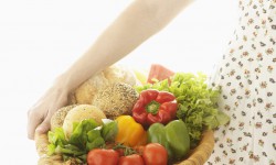 Woman with Basket of Food